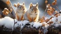 Adorable Winter Wildlife in a Snowy Haven