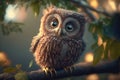 The Adorable and Wise Owl: A Close-Up View. Generative Ai Royalty Free Stock Photo