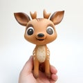 Adorable Wooden Deer Toy With Hyperrealistic Features