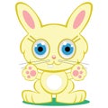 Adorable yellow baby bunny rabbit cartoon