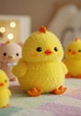 Adorable Yellow Fluffy Chick Plush Toy Royalty Free Stock Photo