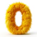 Adorable Yellow Zero: Furry Elegance on a White Canvas.