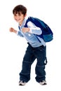 Adorable young kid holding his school bag Royalty Free Stock Photo