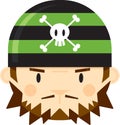 Cartoon Bandana Pirate Face Royalty Free Stock Photo