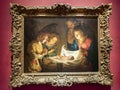 Nativity of Jesus, painting by Gerard van Honthorst, Uffizi Gallery, Florence, Italy. Royalty Free Stock Photo