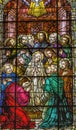 Adoration Virgin Mary Disciples Stained Glass Gesu Church Miami Florida