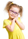 Adorbale child in glasses isolated Royalty Free Stock Photo