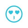 Adore emoji icon, from blue icon Royalty Free Stock Photo