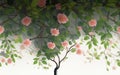 Adorn Your Walls with Hanging Tree Branches, Leaves, and Flowers for a Serene Atmosphere.
