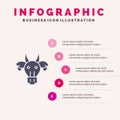 Adornment, Animals, Bull, Indian, Skull Solid Icon Infographics 5 Steps Presentation Background