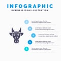 Adornment, Animals, Bull, Indian, Skull Solid Icon Infographics 5 Steps Presentation Background