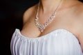 Adornment on neck of bride Royalty Free Stock Photo