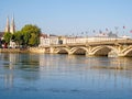 Adour River and Saint-Esprit bridge - Bayonne Royalty Free Stock Photo