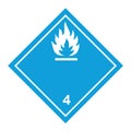 ADR pictogram for combustible solids when in contact with water