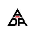 ADR triangle letter logo design with triangle shape. ADR triangle logo design monogram. ADR triangle vector logo template with red