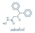 Adrafinil drug molecule withdrawn. Skeletal formula.