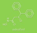 Adrafinil drug molecule withdrawn. Skeletal formula.