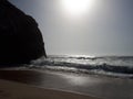 Adraga Beach, Praia da Adraga, Portugal just before sunset Royalty Free Stock Photo