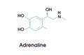 Adrenaline adrenalin, epinephrine neurotransmitter molecule. Royalty Free Stock Photo