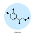 Adrenaline chemical formula Royalty Free Stock Photo