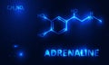 adrenaline molecule on dark blue background, vector illustration Royalty Free Stock Photo