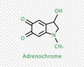 Adrenochrome chemical formula. Adrenochrome structural chemical formula isolated on transparent background. Royalty Free Stock Photo