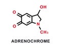 Adrenochrome chemical formula. Adrenochrome chemical molecular structure. Vector illustration Royalty Free Stock Photo