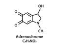 Adrenochrome molecular structure. Adrenochrome skeletal chemical formula. Chemical molecular formula vector illustration Royalty Free Stock Photo