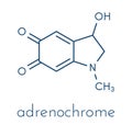 Adrenochrome molecule. Oxidation product of adrenaline. Skeletal formula