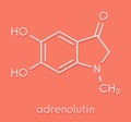 Adrenolutin molecule. Oxidation product of adrenalin. Skeletal formula.