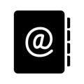 Adress book glyph flat vector icon