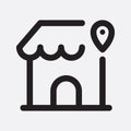 Adress, home, location, office, shopping, store, or shop building icon illustration isolated vector sign symbol Royalty Free Stock Photo