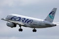 Adria Airways flying up in the sky