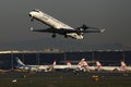 Adria Airways taking off from runway, Vienna Airport, VIE