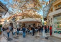 Adrianou St and Kidathinaion St in Plaka, Athens, Greece. Royalty Free Stock Photo