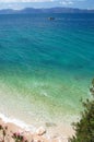 picturesque scenic view of adriatic beach in brist