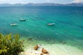 picturesque scenic view of adriatic beach in brist Royalty Free Stock Photo