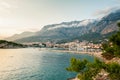 Adriatic beach at sunset Makarska Croatia Royalty Free Stock Photo