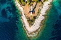 Adriatic coastline, lighthouse of Veli Rat on the island of Dugi Otok in Croatia