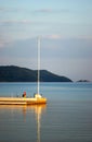 Adriatic sea in Boka Bay in sunset hour