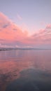 Adriatic sea and rose clouds Royalty Free Stock Photo