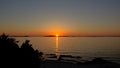 Adriatic sea sunset, view from island Losinj, Croatia Royalty Free Stock Photo