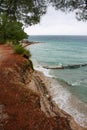 Adriatic Sea surrounded by the Brac island under a cloudy sky during autumn in Croatia Royalty Free Stock Photo