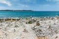 Adriatic sea view at Rovinj, popular touristic destination of Croatian coast Royalty Free Stock Photo