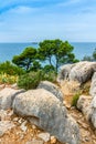 Adriatic sea view at Rovinj, popular touristic destination of Croatian coast Royalty Free Stock Photo