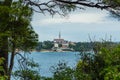 Adriatic sea view at Rovinj, popular touristic destination of Croatian coast Royalty Free Stock Photo