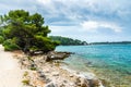 Adriatic sea view at Rovinj, popular touristic destination of Croatian coast Royalty Free Stock Photo