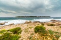 Adriatic sea view at Rovinj, popular touristic destination of Croatian coast Royalty Free Stock Photo