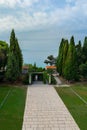 Adriatic Sea viewed from the steps of the Mestrovic Gallery iin Split Croatia