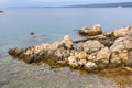 Adriatic sea water and rocky shore
